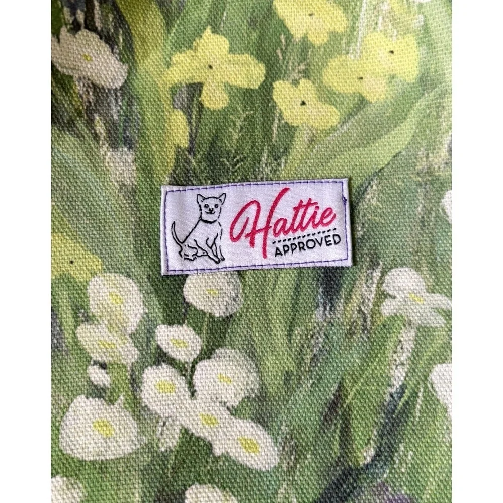 Handmade Floral Hobo Purse Glitter Plastic Handles Impressionist Watercolor